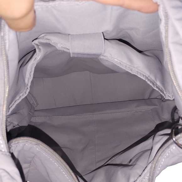 =GEN 'AYCC' All You Can Carry Grey Nylon Grey Puff Crossbody Bag - Picture 12 of 16